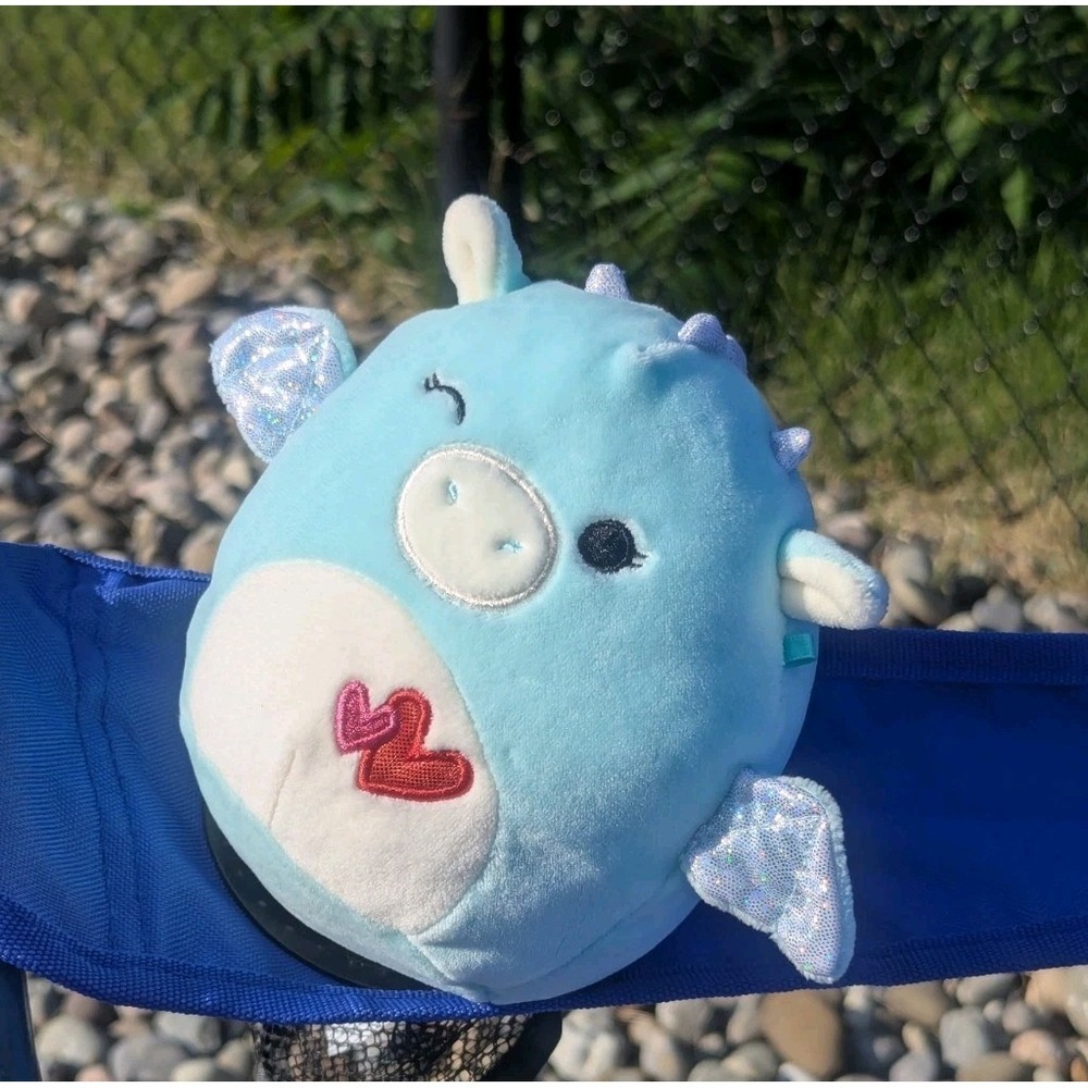 Squishmallows Tatiana‎ Dragon 5" Blue Plush Holographic Wings Hearts Cute